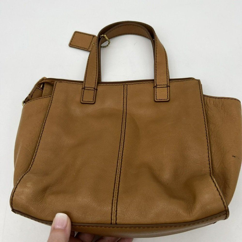 Fossil Vintage Brown Zip Cow Hide Leather Crossbody Handbag Purse - Picture 4 of 6